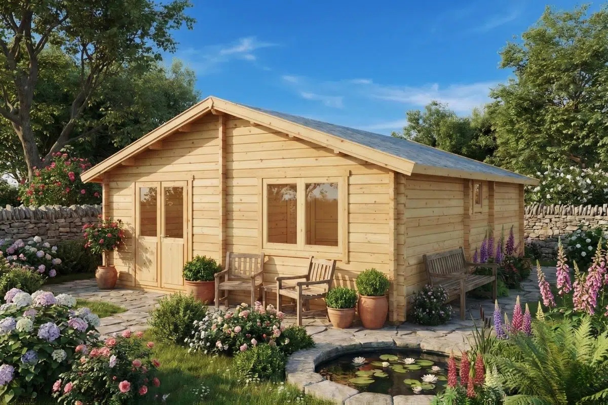 Two bedroom log cabin 6x7m