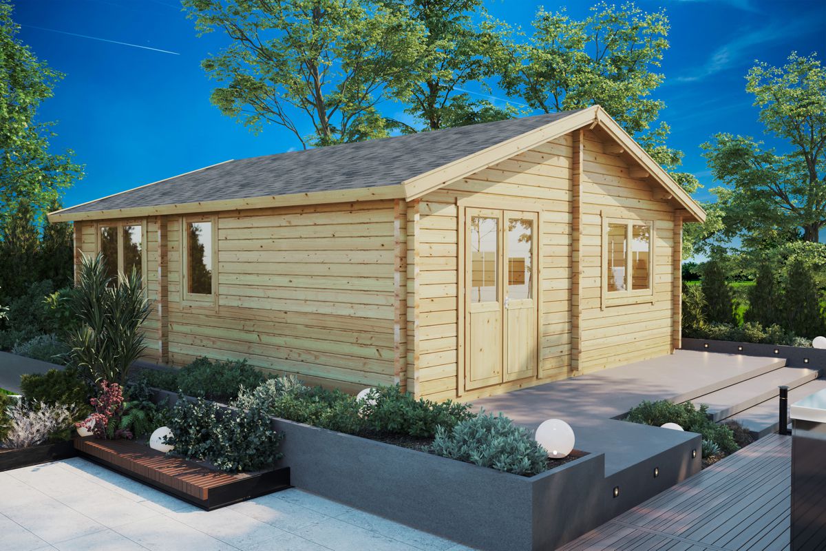 Two bedroom log cabin 6x7m