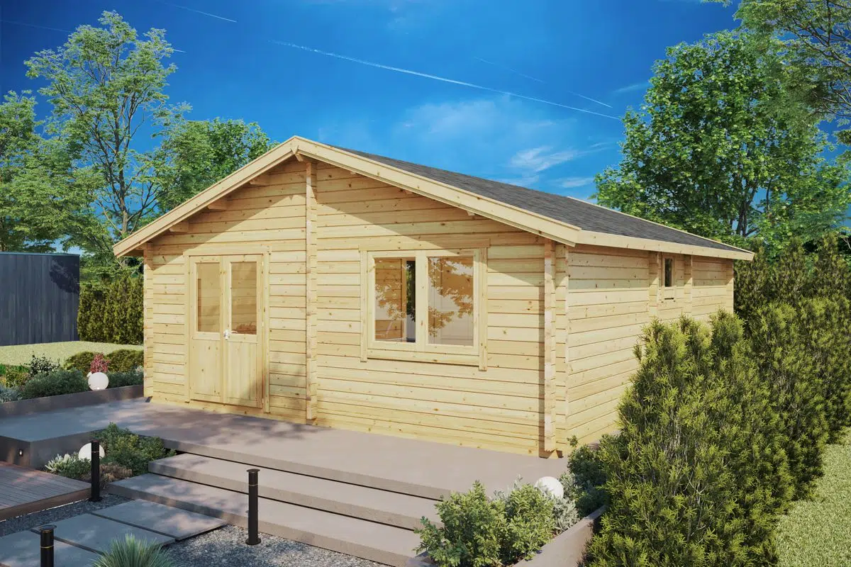 Two bedroom log cabin 6x7m