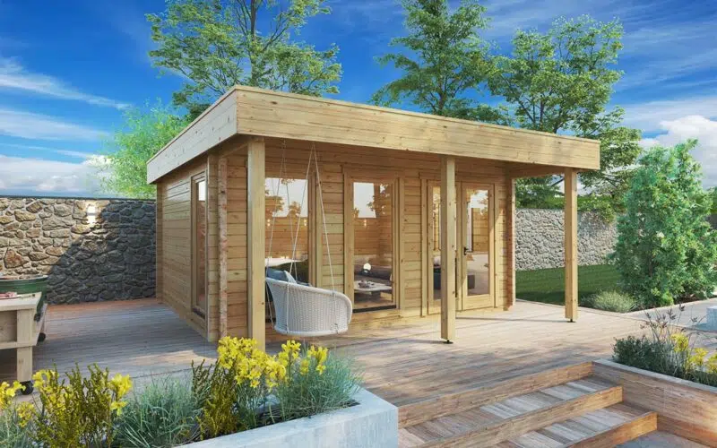 Summer House with Canopy Ian E 18m² | 70mm | 5 x 4.1 m