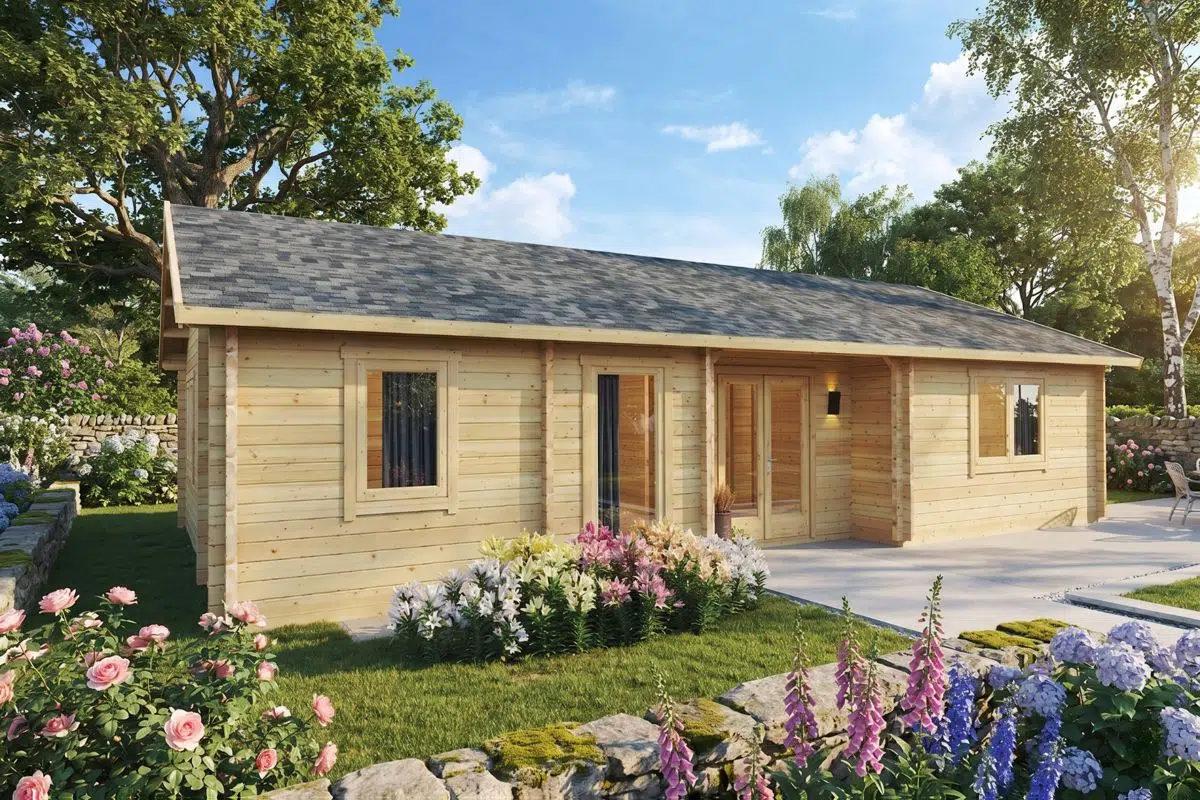 Large 2 bedroom log cabin or granny annexe