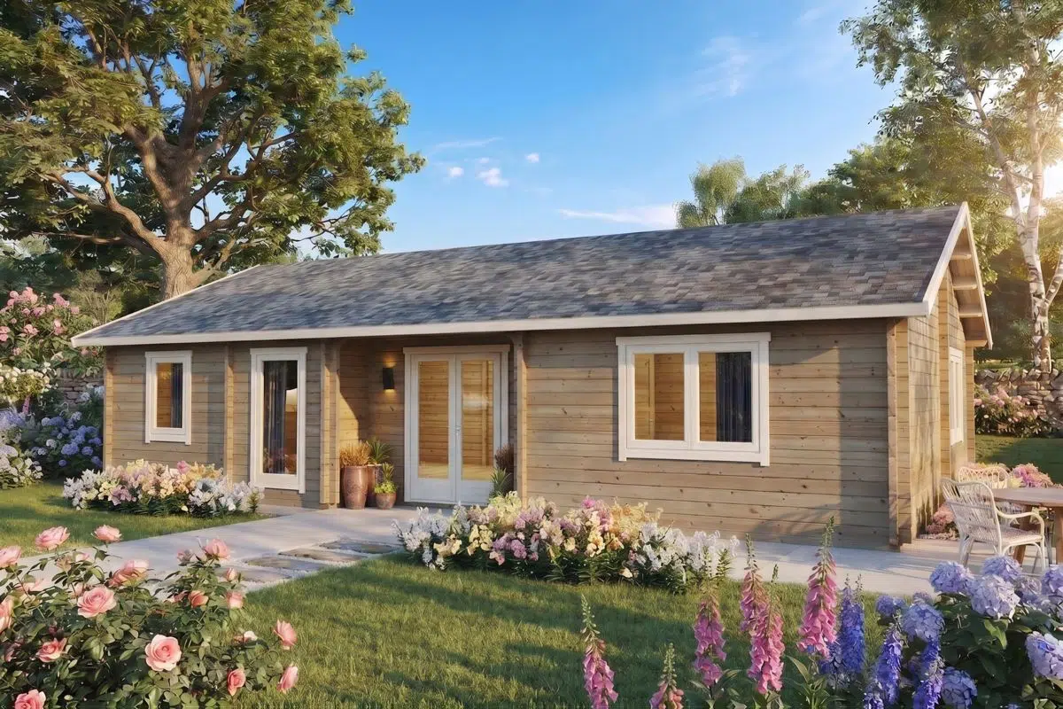 Large 2 bedroom log cabin or granny annexe