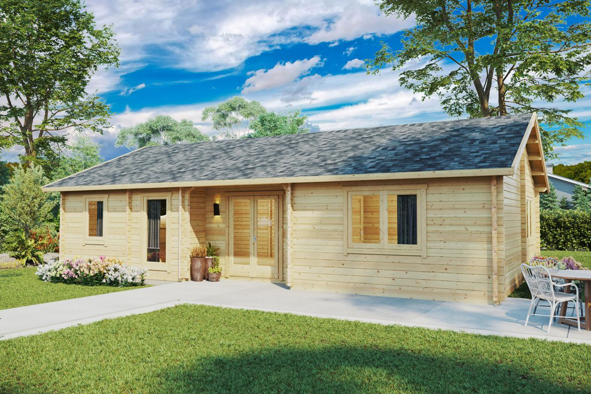 Large 2 bedroom log cabin or granny annexe