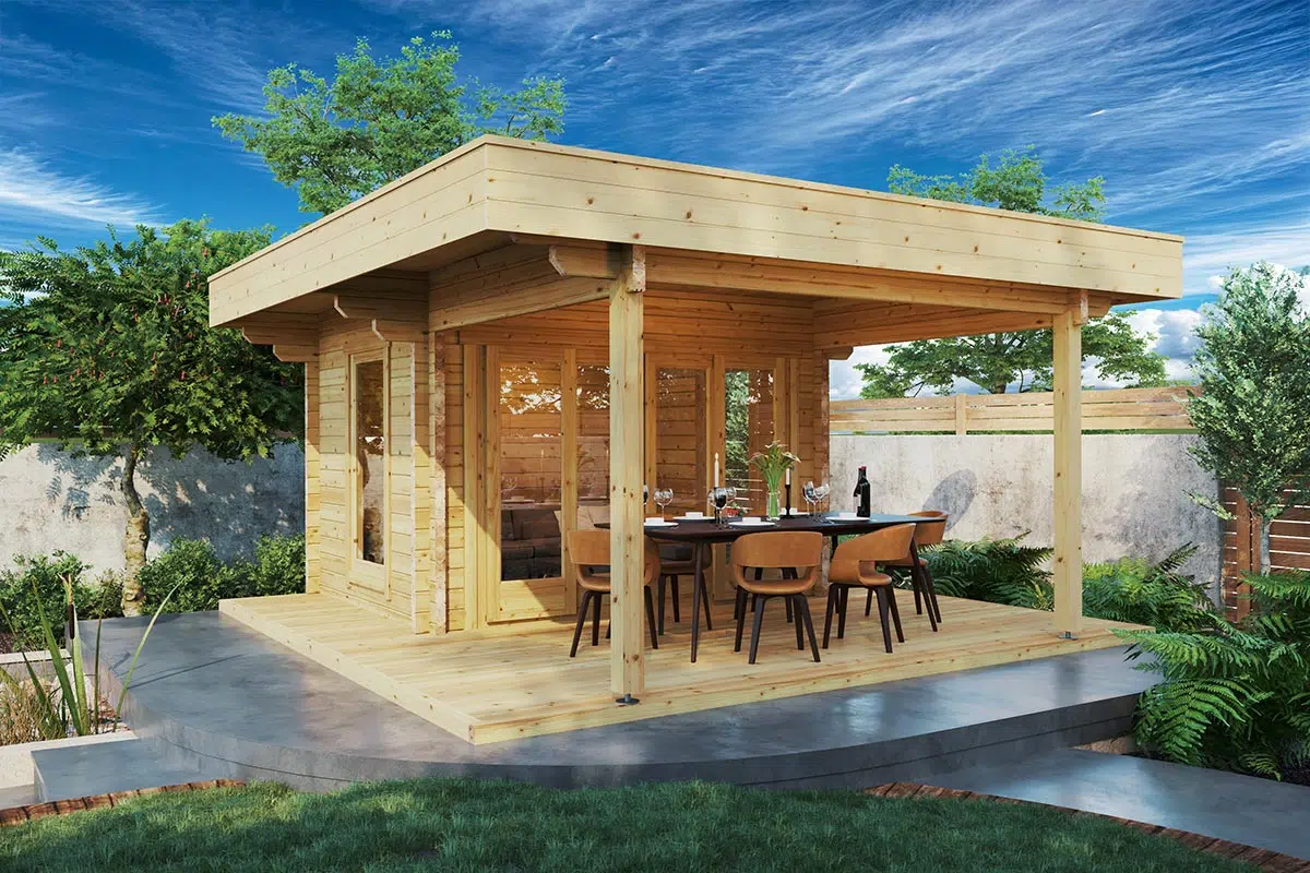 Small garden house with veranda