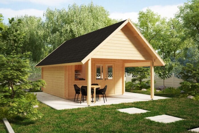Garden Log Cabin Mark 16m² | 44mm |  4×4m