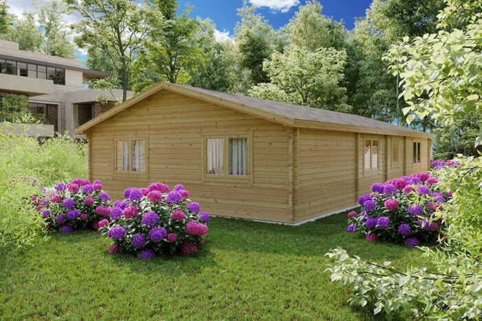 Three Bedroom Log Cabin Cottage Hansa Holiday G 100m2 / 14 x 7m / 70mm