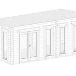 Garden Room Liam 16m² | 44mm | 6×3m