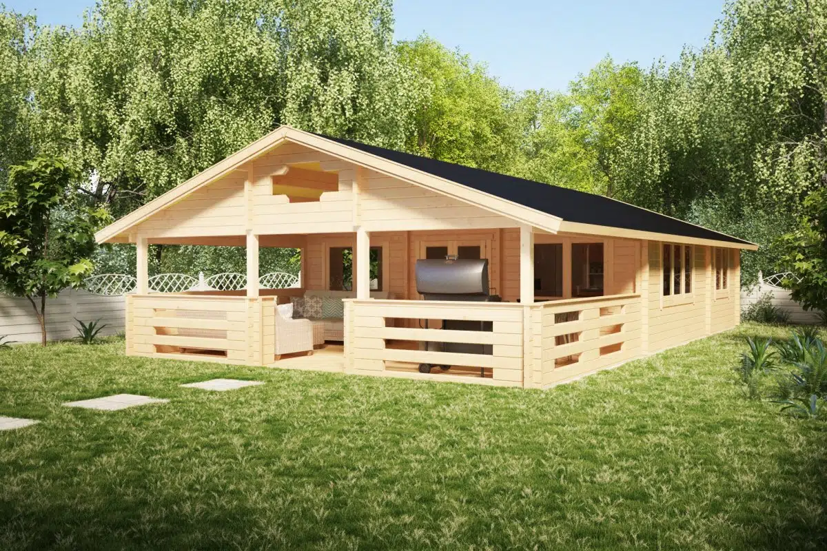 Two Bedroom Log Cabin Holiday F 50m2 7 X 12 M 70mm