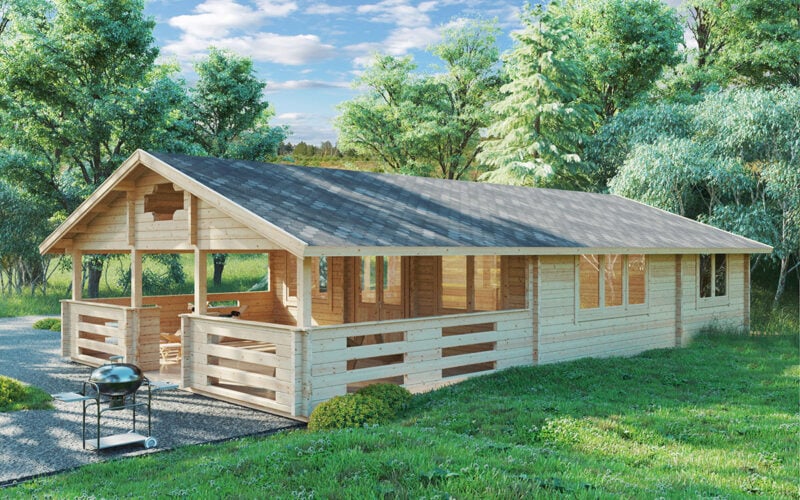 Two Bedroom Log Cabin Holiday F 50m² | 7 x 12 m | 70mm