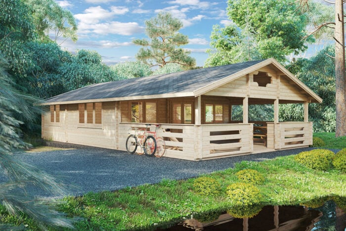 Two Bedroom Log Cabin Holiday F 50m² | 7 x 12 m | 70mm