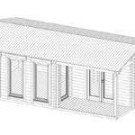 Garden log cabin "Malaga 1" 22m² | 7 x 4 m | 70mm