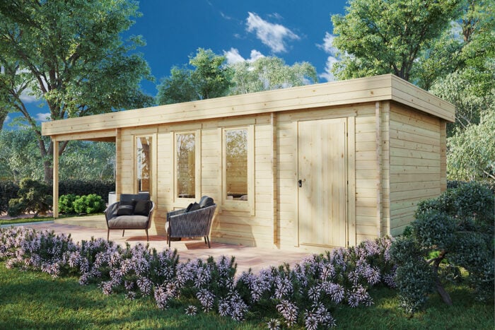 Large Summer House with Shed Super Jacob E 18m² | 44mm | 9 x 3 m