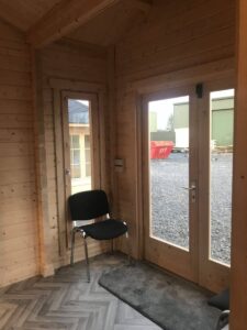 70mm log cabin as office building