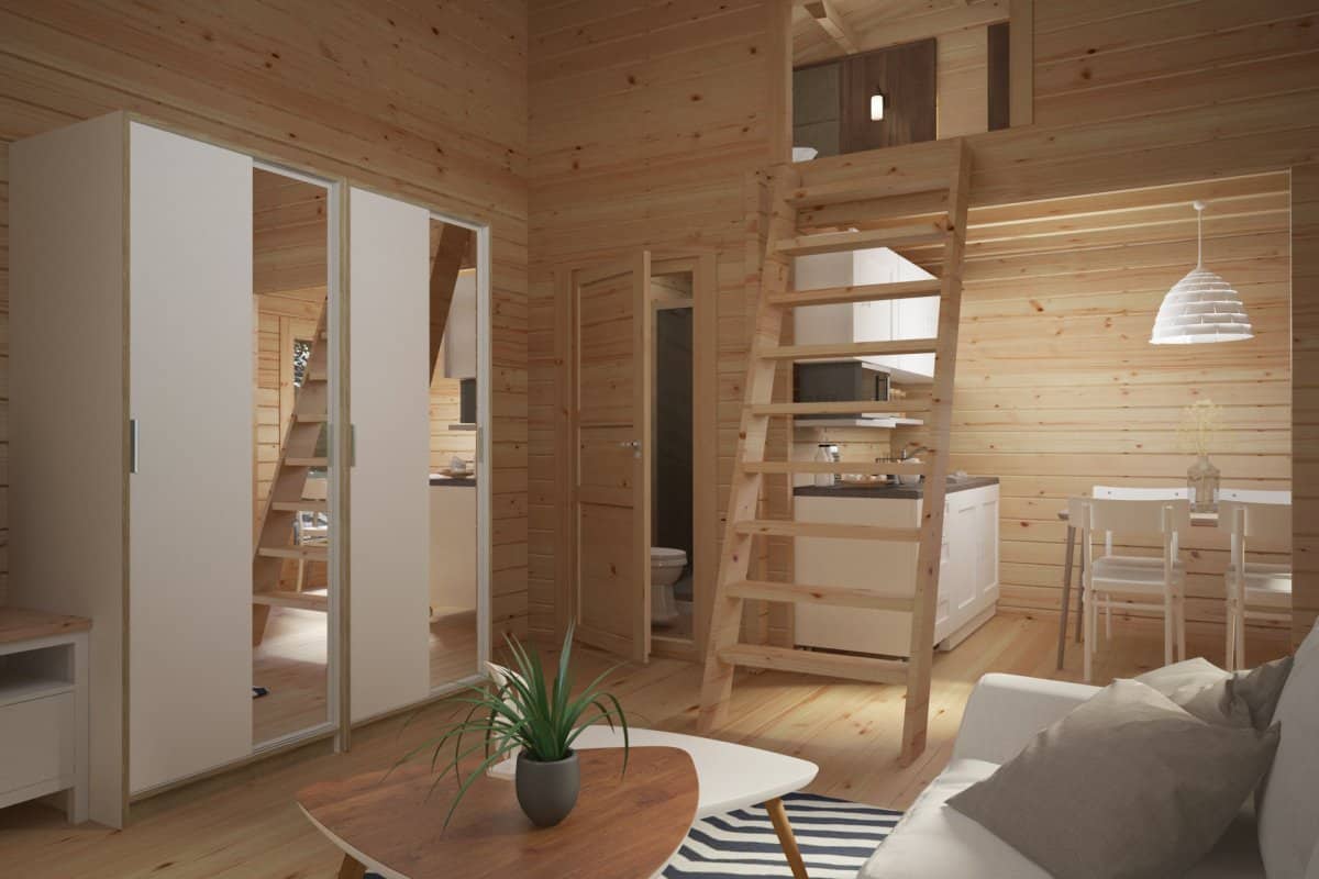 Wooden Lodge with Sleeping Loft Sweden B