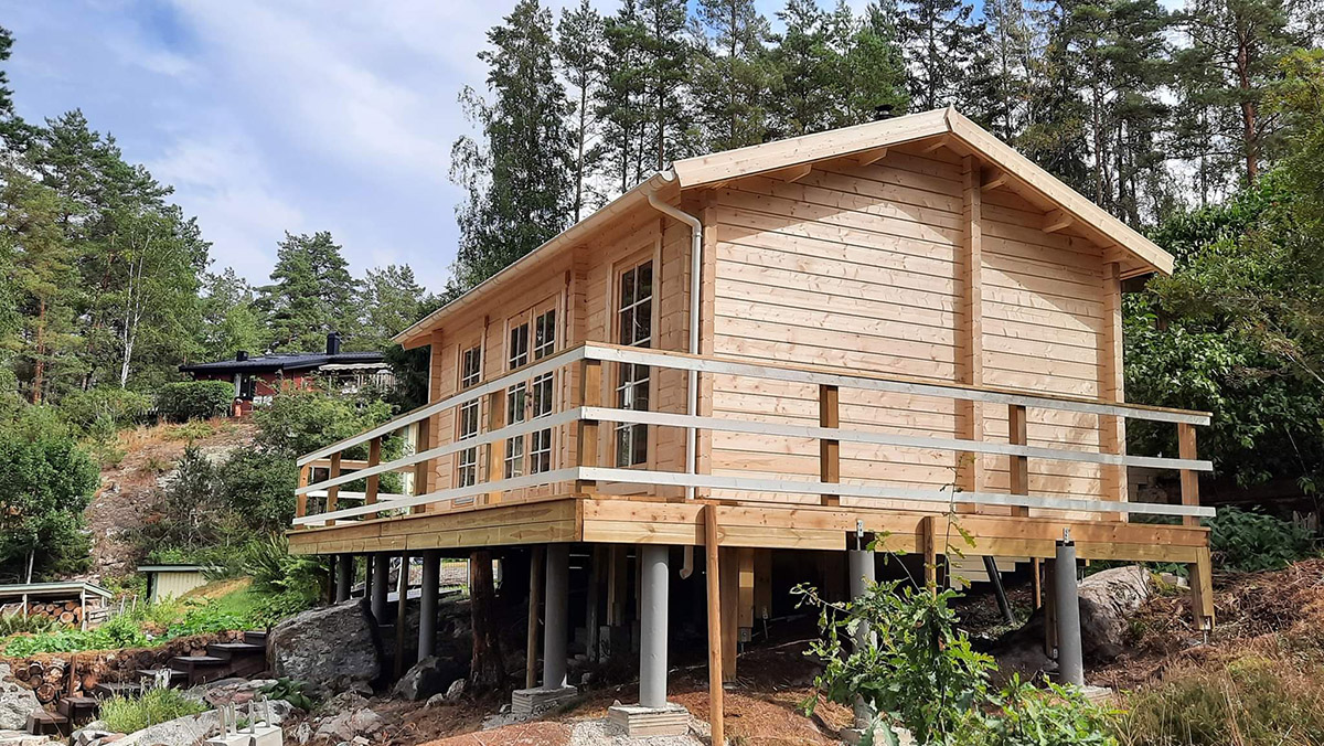 Wooden Lodge with Bathroom Sweden A 23m2 / 6 x 4 m / 70mm