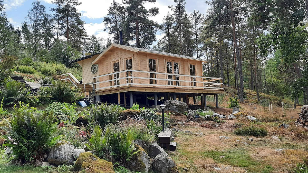 Wooden Lodge with Bathroom Sweden A 23m2 / 6 x 4 m / 70mm