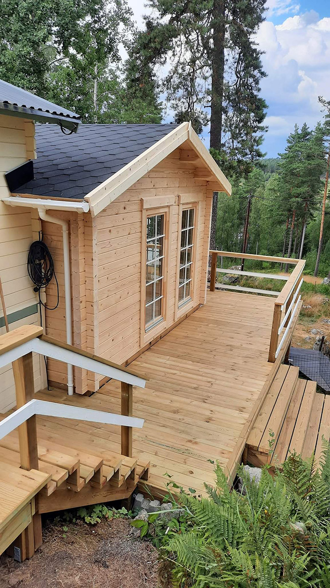 Wooden Lodge with Bathroom Sweden A 23m2 / 6 x 4 m / 70mm