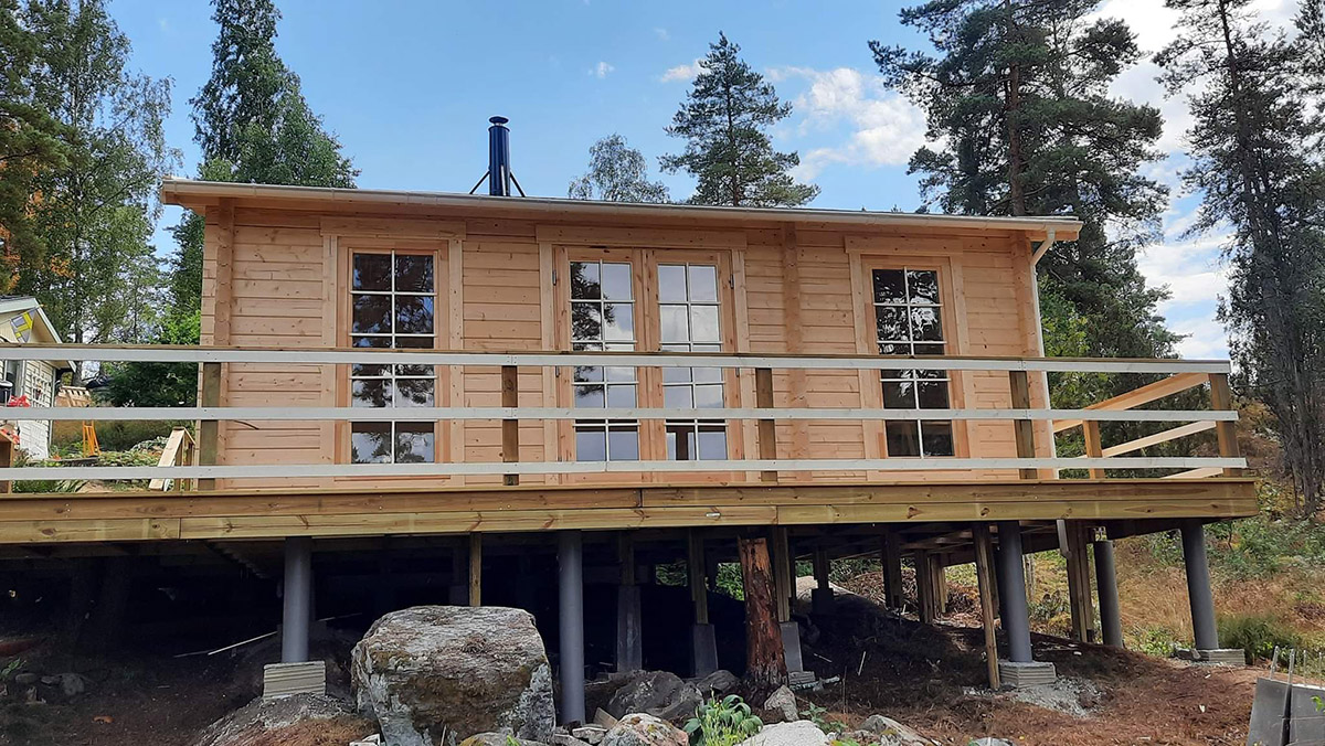 Wooden Lodge with Bathroom Sweden A 23m2 / 6 x 4 m / 70mm