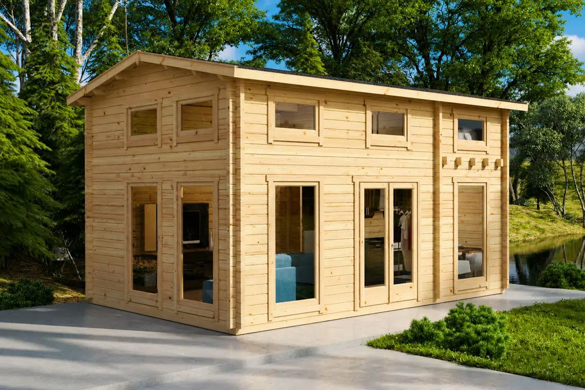 Garden log cabin with loft 30m², 6 x 4 m, 70mm wall