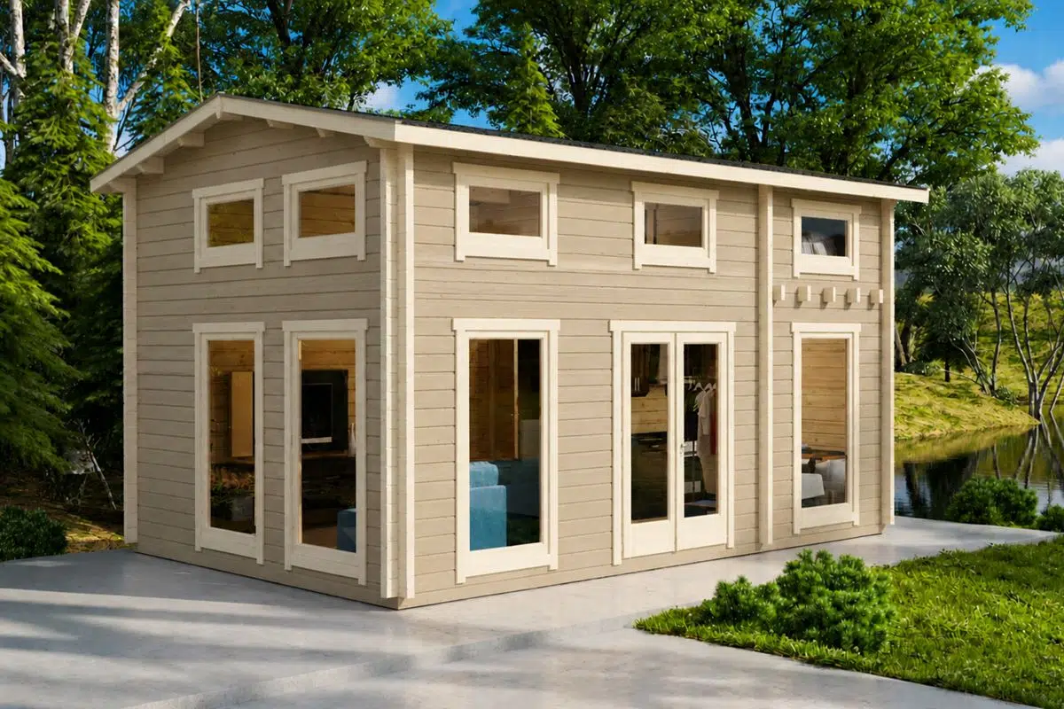 Garden log cabin with loft 30m², 6 x 4 m, 70mm wall