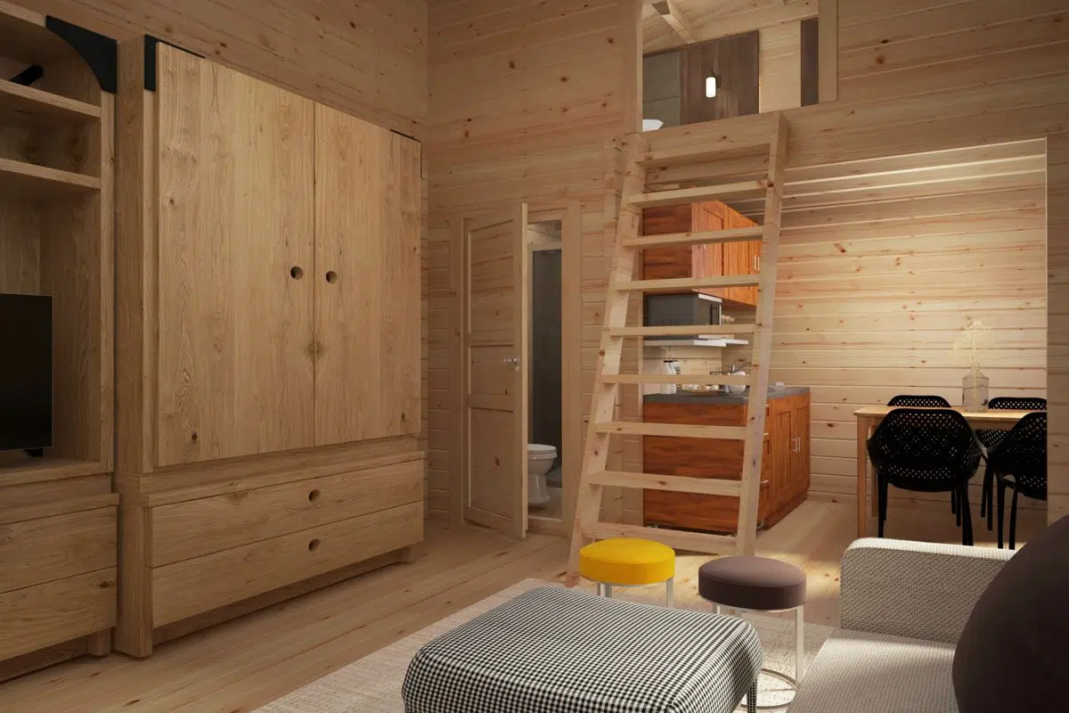 Garden log cabin with loft 30m², 6 x 4 m, 70mm wall