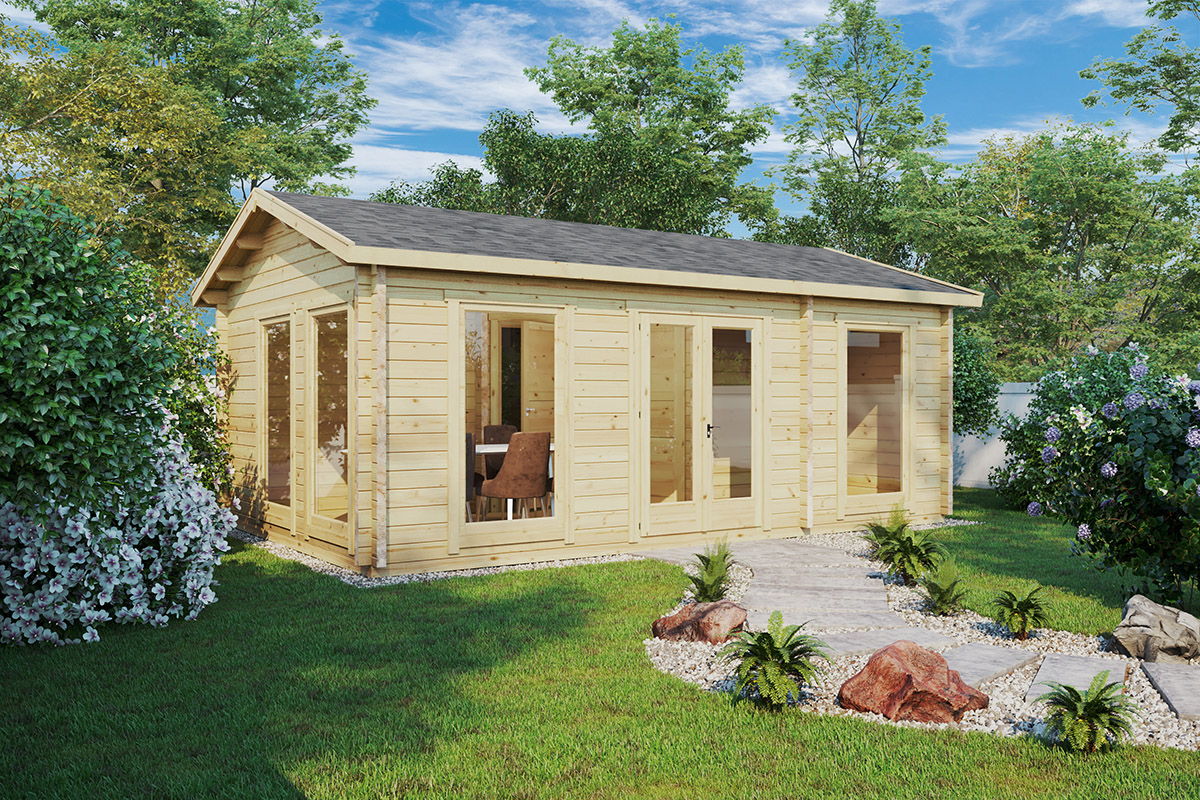 Wooden Lodge Cabin with WC Sweden 6x4m - Summerhouse24