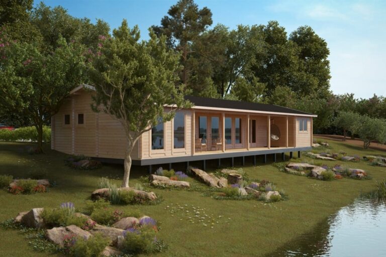 Three Bedroom Log Cabin Holiday L 92mm / 96m2 / 7 x 18 m Summer House 24