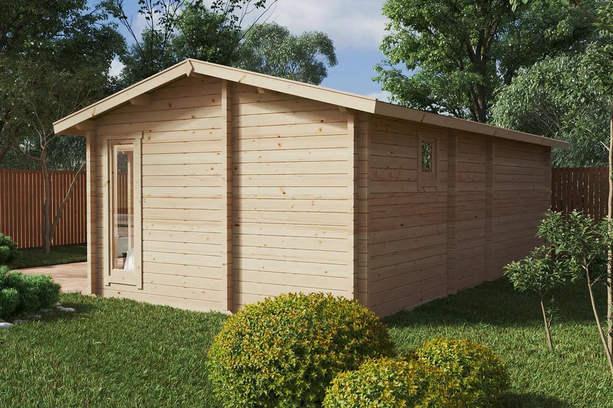 One bedroom corner garden log cabin