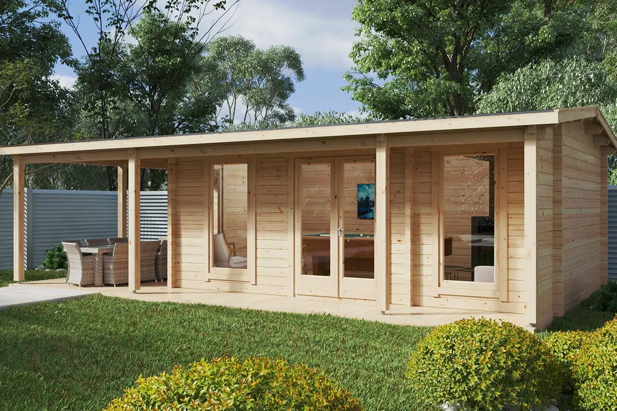 Modern summer house with veranda