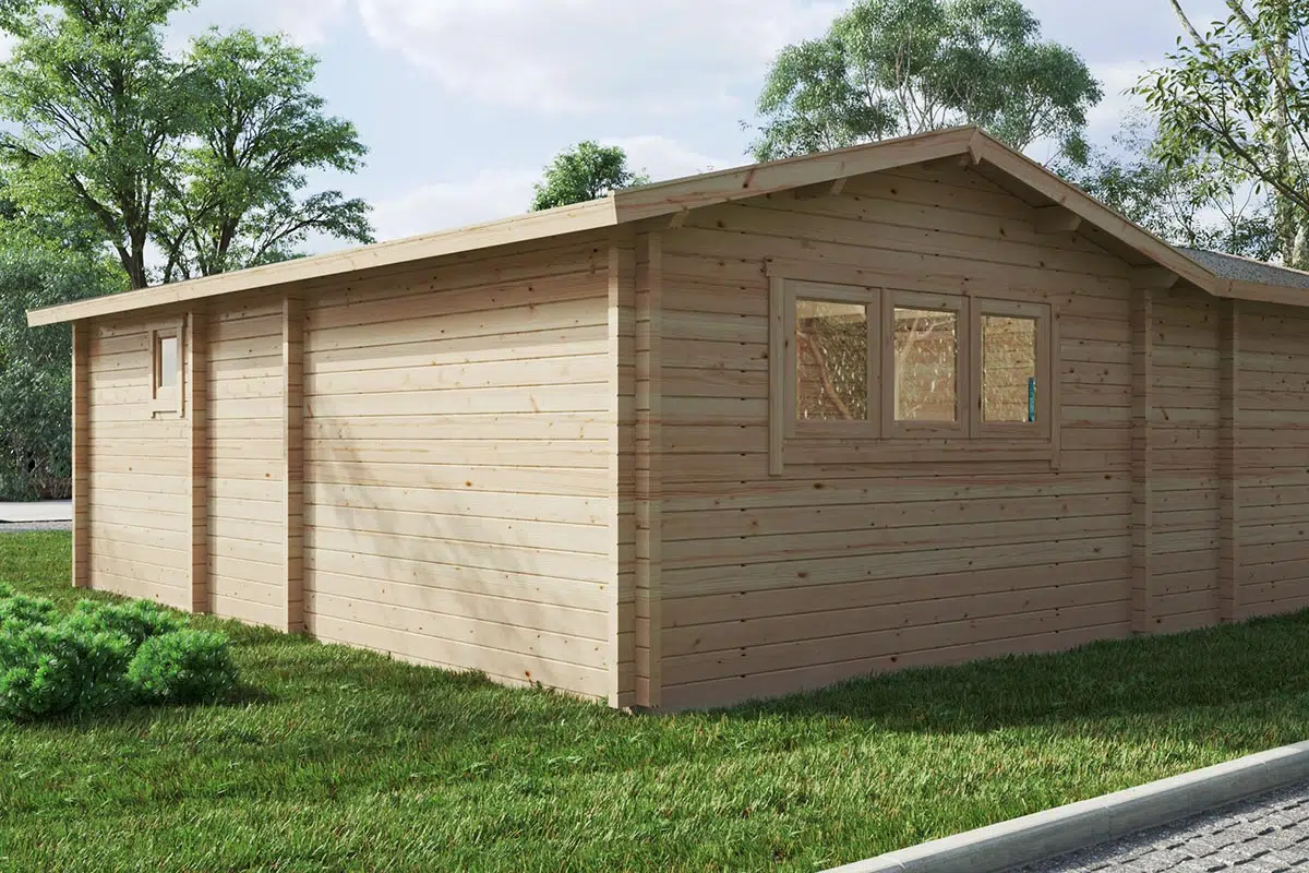 Two bedroom corner log cabin in the garden