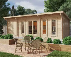 Garden Log Cabin with Storage Room Barbados Plus 28m2 / 44mm / 8 x 4 m