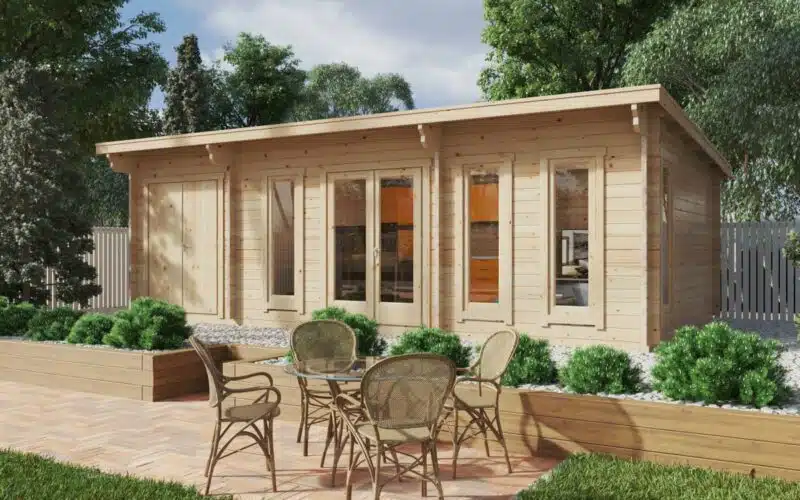 Garden Log Cabin with Storage Room Barbados Plus 28m2 / 44mm / 8 x 4 m