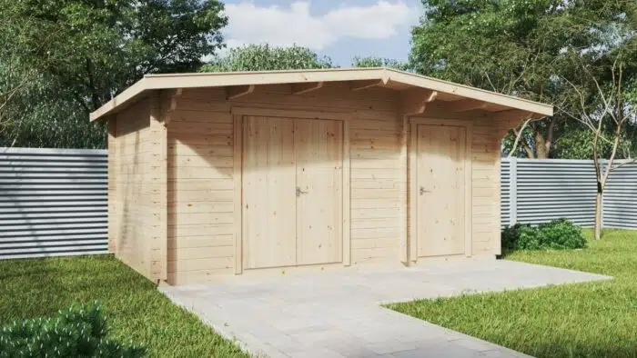Large Double Storage Shed Type A 15m² | 44mm | 5 x 3 m