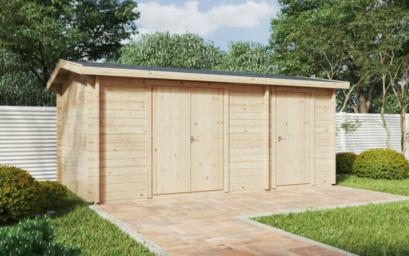 Double Garden Storage Shed Type B 15m² | 44mm | 5 x 3 m