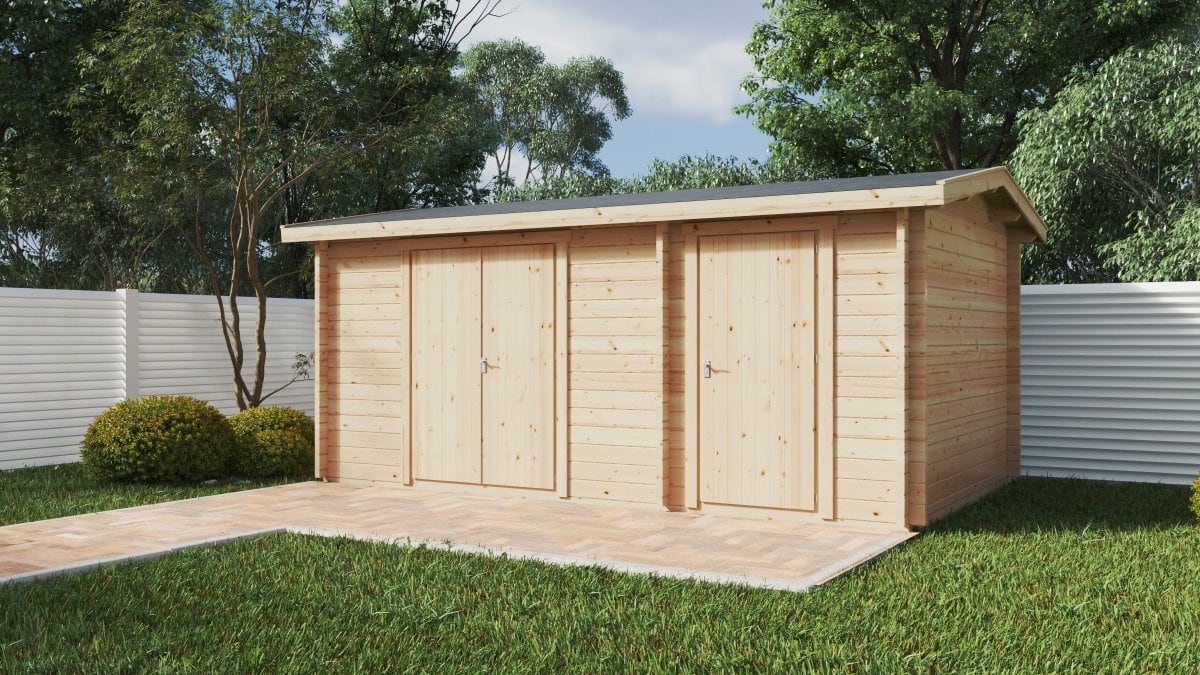 Double garden storage shed type B