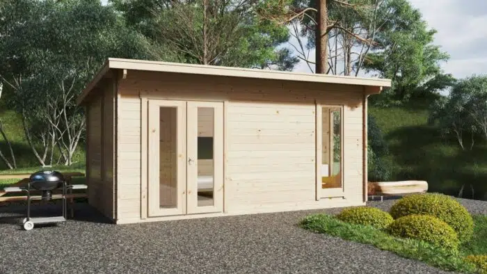 Wooden Garden House with Internal Shower Room Mia-2 15m² | 5 x 3 m | 44mm