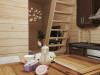 Timber Cabin with sleeping loft Sweden F 35m2 / 7×4 m / 70 mm