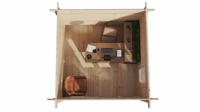 Small Garden Office Pod Mini-2 9m² | 44mm | 3 x 3 m