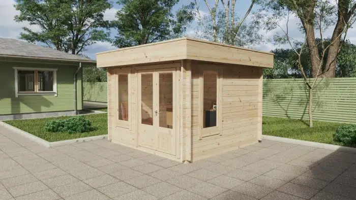 Small Garden Office Pod Mini-2 9m² | 44mm | 3 x 3 m
