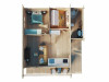 Two Bedroom Wooden Lodge with Sleeping Loft Dallas / 42 m2 / 7x7m / 70mm