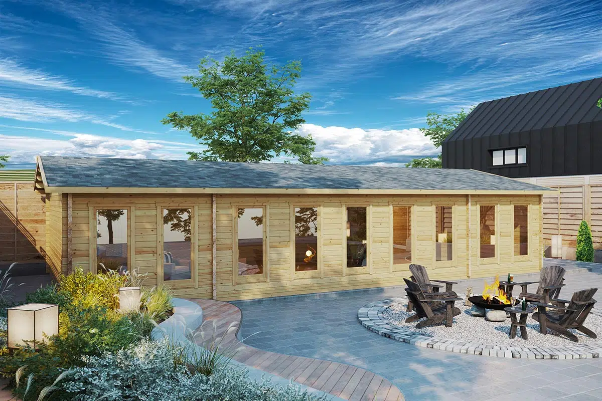 Large log cabin conference room