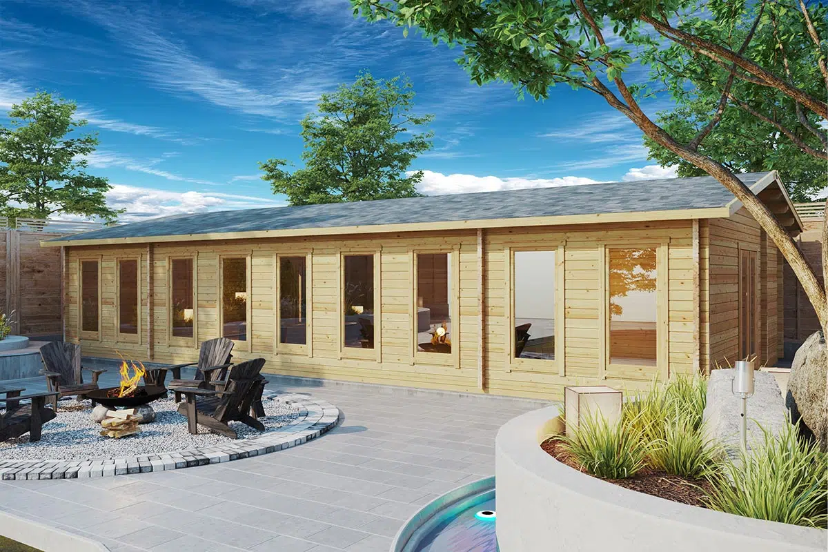 Large log cabin conference room