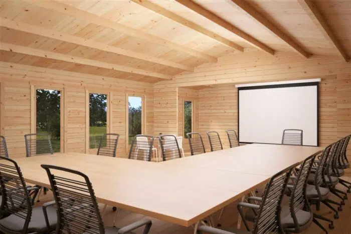 Large Log Cabin Conference Room 93m² | 14 x 7m | 88 mm