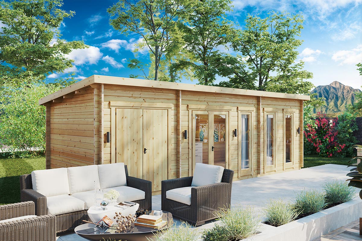 Garden room with shed