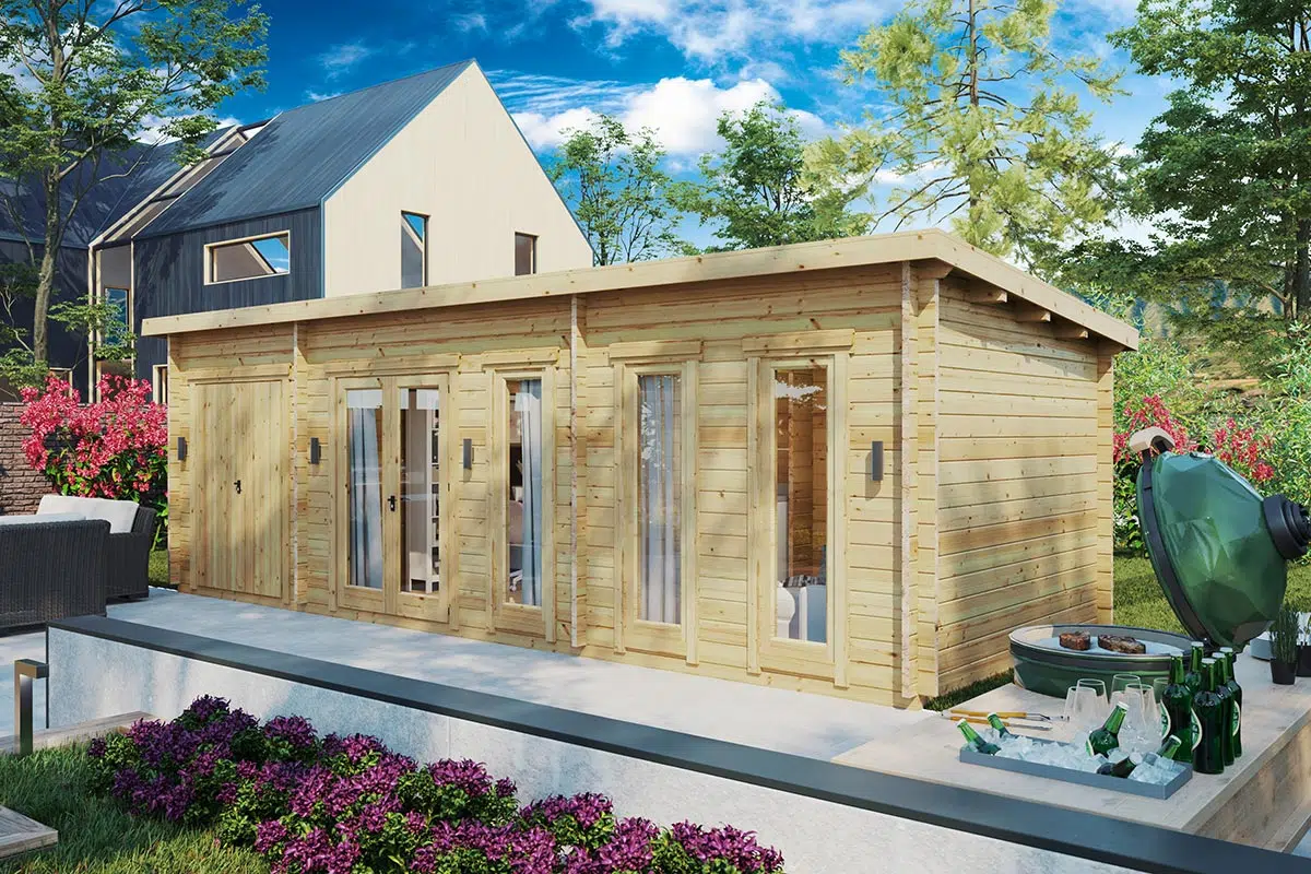 Garden room with shed