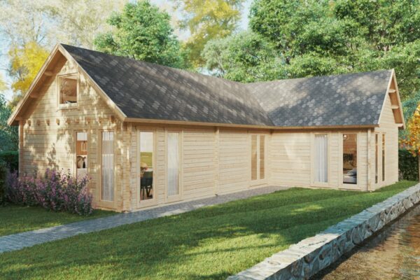 Two Bedroom Log Cabin with Sleeping Loft - Holiday Max 1 (85m2 / 9 x 12m / 92mm)