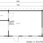 Log Cabin with Loft Sweden Q 35m² | 7 x 4 m | 70mm