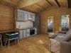 One bedroom log cabin Sweden G 4 x 8 m 70 mm