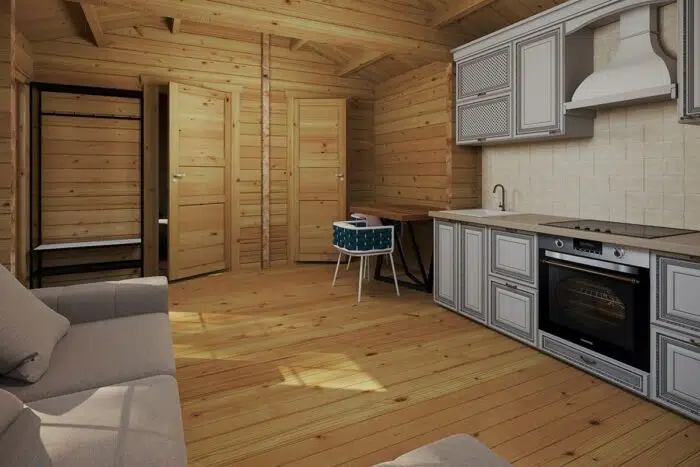 1 Bedroom Log Cabin Granny Annexe Sweden-G  4x8m | 70 mm