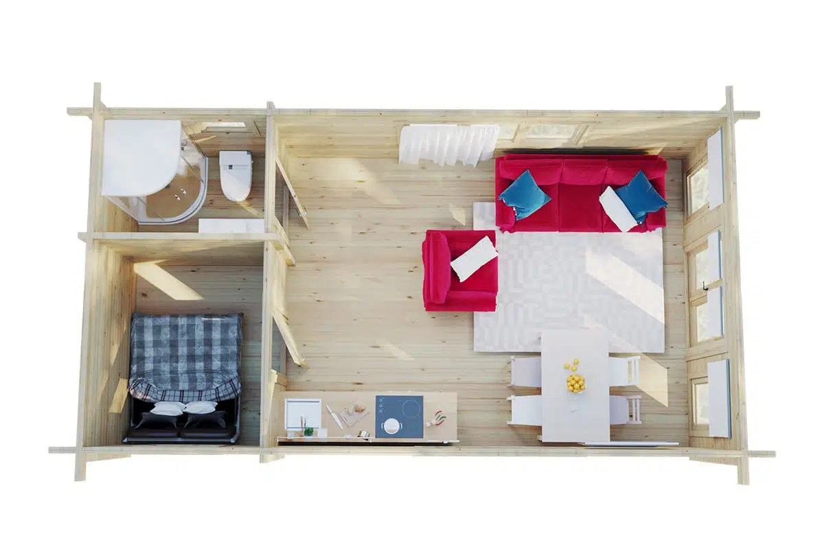 One bedroom timber cabin Stefan 3